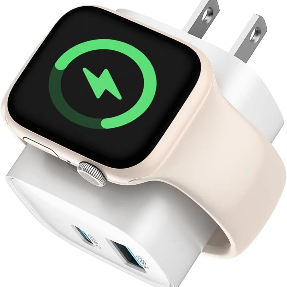 Charging Blocks for Apple Watch, 3-In-1 PD 20W USB C Charger Block with Built-In Wireless Watch Charging, Dual Ports Wall Charger Compatible with Iphone,Iwatch