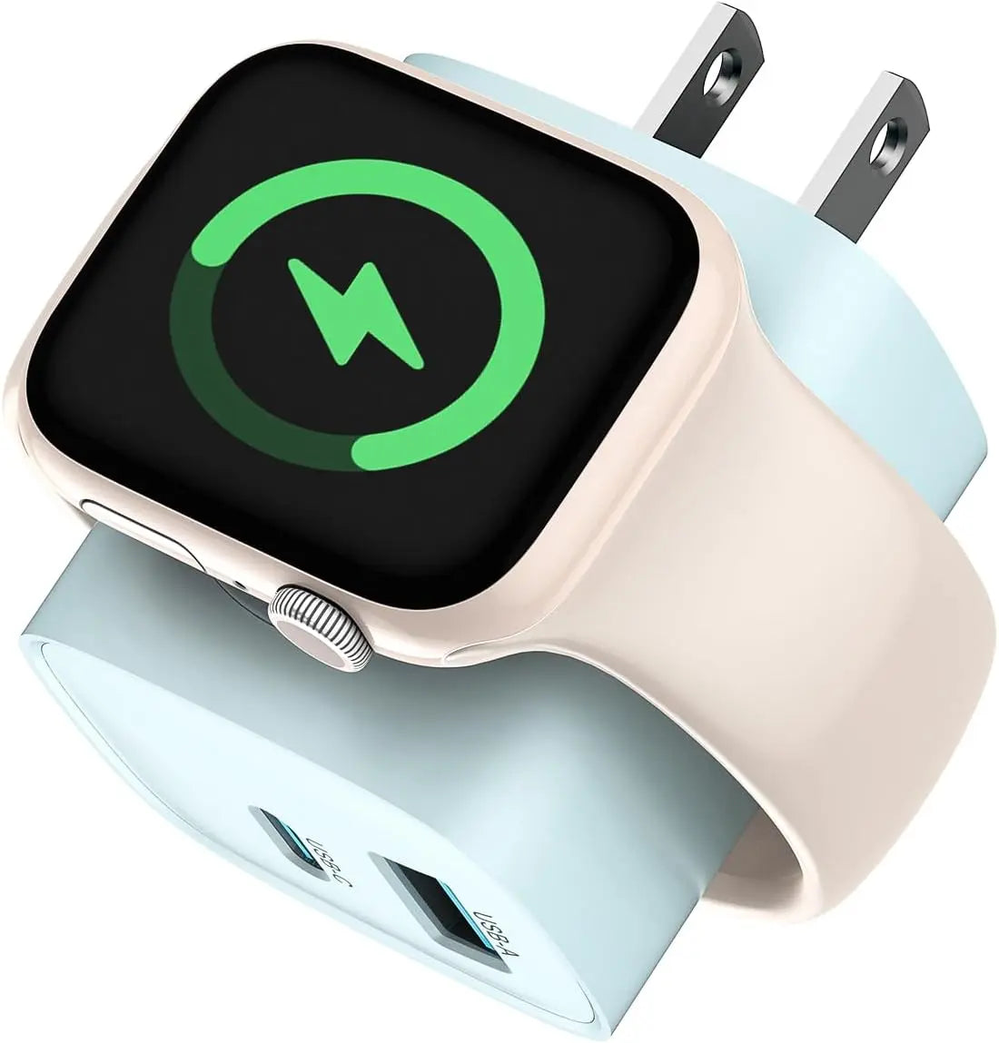 Charging Blocks for Apple Watch, 3-In-1 PD 20W USB C Charger Block with Built-In Wireless Watch Charging, Dual Ports Wall Charger Compatible with Iphone,Iwatch