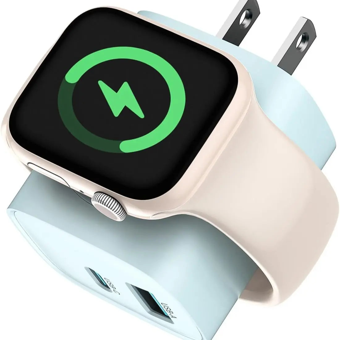 Charging Blocks for Apple Watch, 3-In-1 PD 20W USB C Charger Block with Built-In Wireless Watch Charging, Dual Ports Wall Charger Compatible with Iphone,Iwatch
